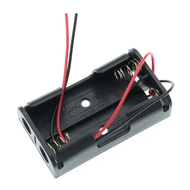100-Pack 2AA Battery Holder with Wire Leads – DIY Electronics Battery Holder Pack Babs Black