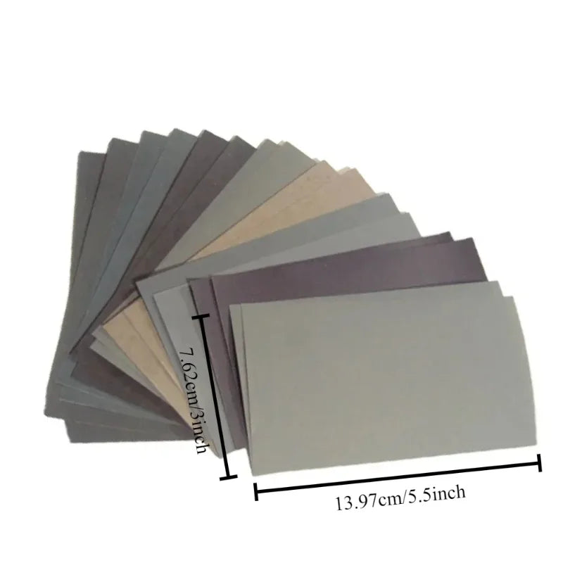 15-Piece Wet & Dry Sandpaper Set – 400 to 3000 Grit Abrasive Sandpaper Set Babs