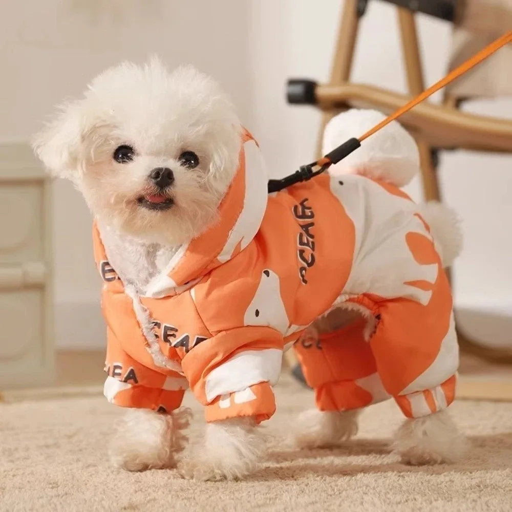 Dog Winter Fleece Jacket – Splash-Proof & Anti-Shedding Coat Dog Winter Jacket Babs Orange S