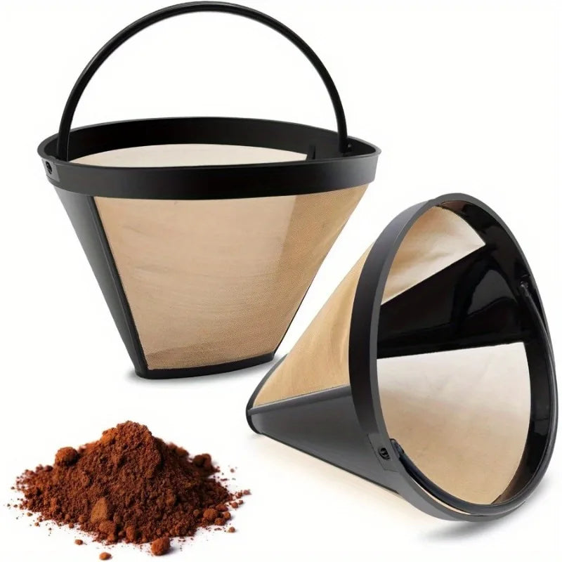 Reusable #4 Cone Gold Coffee Filter – Fits Cuisinart & Ninja Reusable Coffee Filter Babs 2PC-Gold