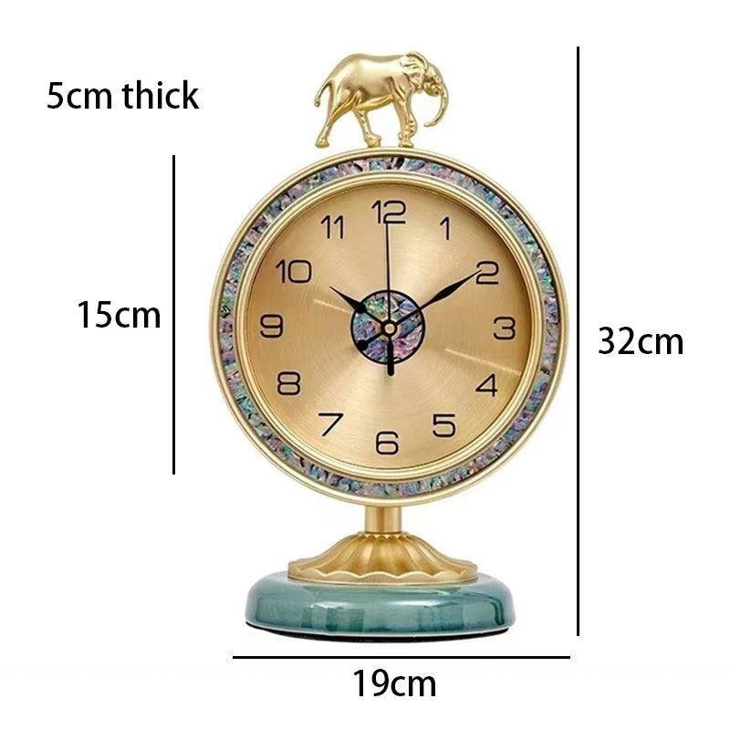 Vintage Silent Table Clock – Nordic Luxury Metal Desk Clock Decorative Desk Clock Babs Metal Dial
