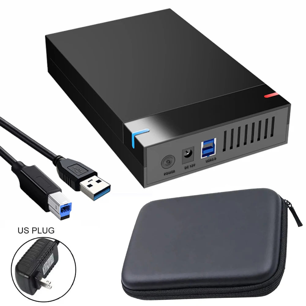3.5" SATA to USB 3.0 HDD Enclosure – 10TB, 5Gbps + Bag HDD Enclosure Babs US With Bag