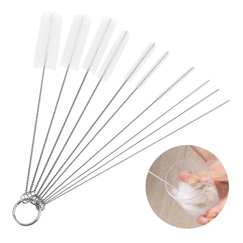 10-Piece Straw & Bottle Cleaning Brush Set – Stainless Steel Bottle Cleaning Brush Babs