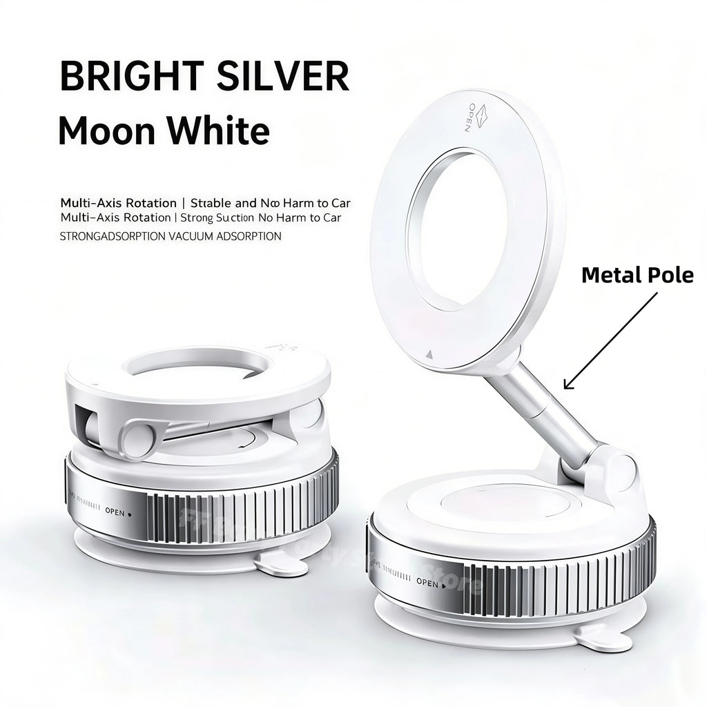 360° Rotating Magnetic Car Phone Holder – Dashboard Mount Car Phone Mount Babs White