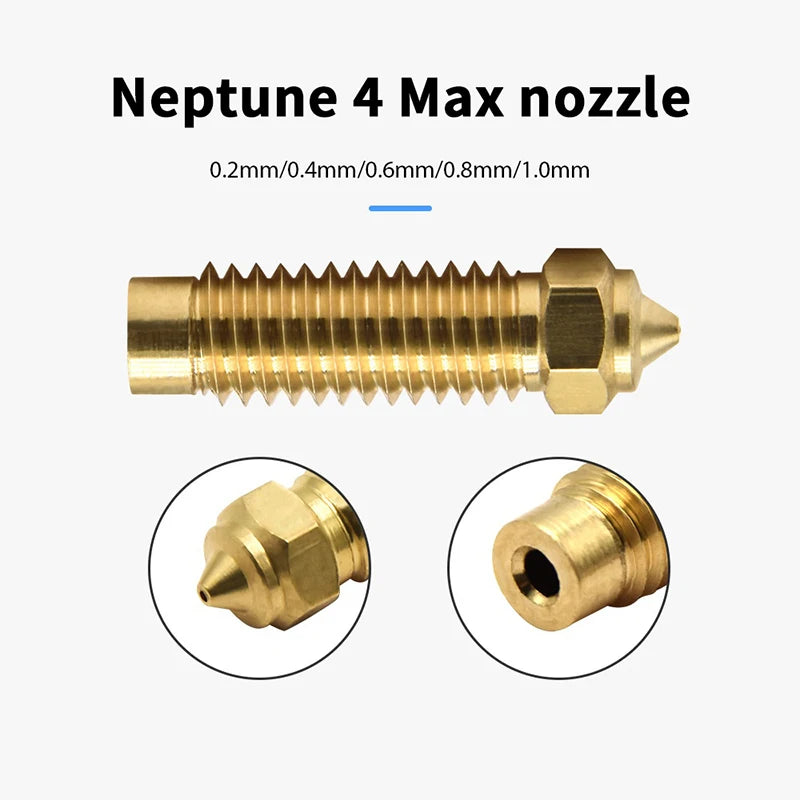 Elegoo Neptune 4 Plus & Max Nozzles – Brass & Hardened Steel 3D Printer Nozzle Babs