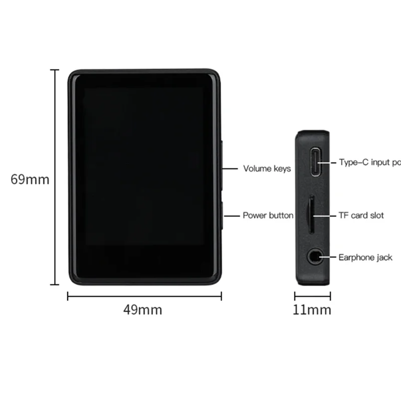 64GB Bluetooth MP3 MP4 Player Touch Screen FM Radio E-Book Portable MP3 MP4 Player Babs