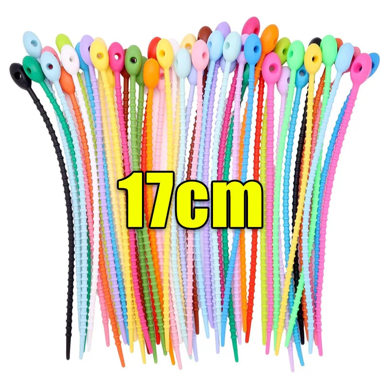 Silicone Cable Cord Organizer Ties | Twistable Wire Management Cable Cord Organizer Babs Multicolor- 17cm 30PCS