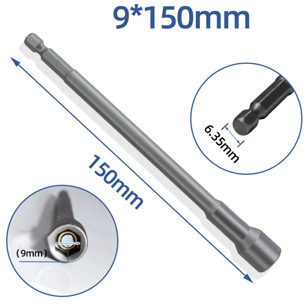 150mm Magnetic Hex Nut Driver Socket Wrench Extension 6–19mm Socket Wrench Extension Babs 9mm