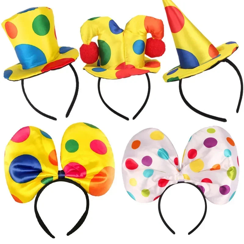 10pcs Clown Top Hat Headbands | Halloween Carnival Costume Props Costume Headband Babs