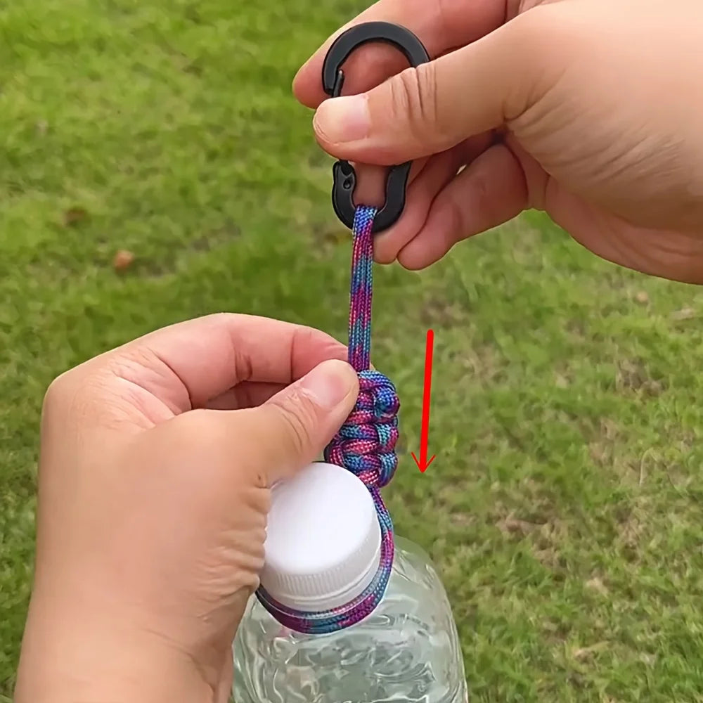 Adjustable Braided Water Bottle Strap, Hat Clip & Umbrella Rope Bottle Carry Strap Babs