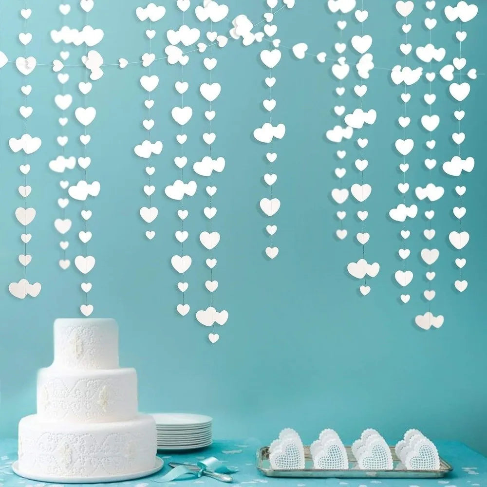 4m Glitter Heart Hanging Streamer Curtain – Party Decoration Party Decoration Garland Babs
