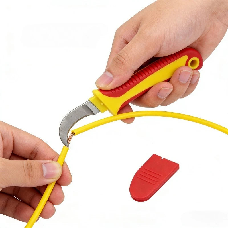 Insulated Cable Stripper Knife – Dual Blade Electrician's Tool Cable Stripper Knife Babs