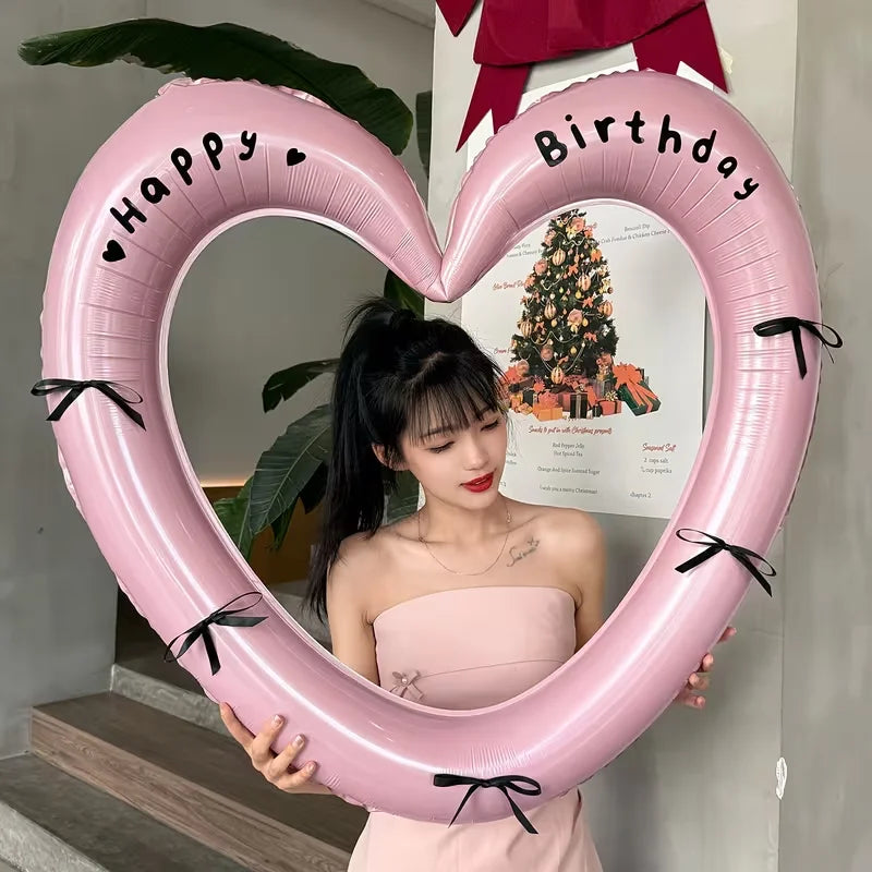40" Heart Photo Frame Foil Balloon – Birthday & Party Décor Party Foil Balloon Babs