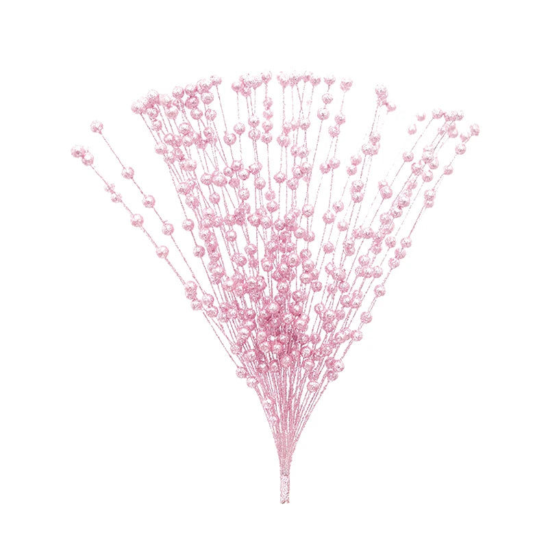 Glitter Christmas Berry Artificial Foam Flower Stem | DIY Décor Artificial Flower Stem Babs Pink