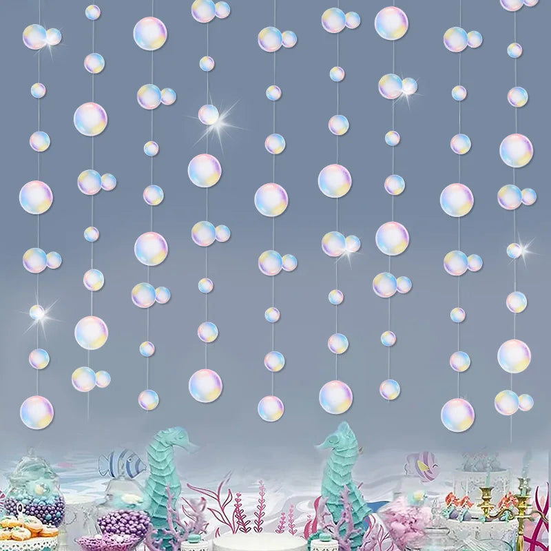 3M Mermaid Bubble Garland Banner | Ocean Party Decoration Party Hanging Banner Babs