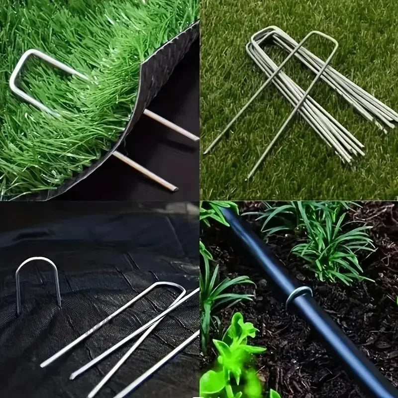 Heavy-Duty U-Type Galvanized Garden Staples & Landscape Stakes Garden Landscape Stakes Babs