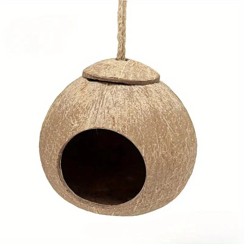 Natural Coconut Shell Bird Nest Hideout for Parrots & Small Pets Bird Nest Hideout Babs A