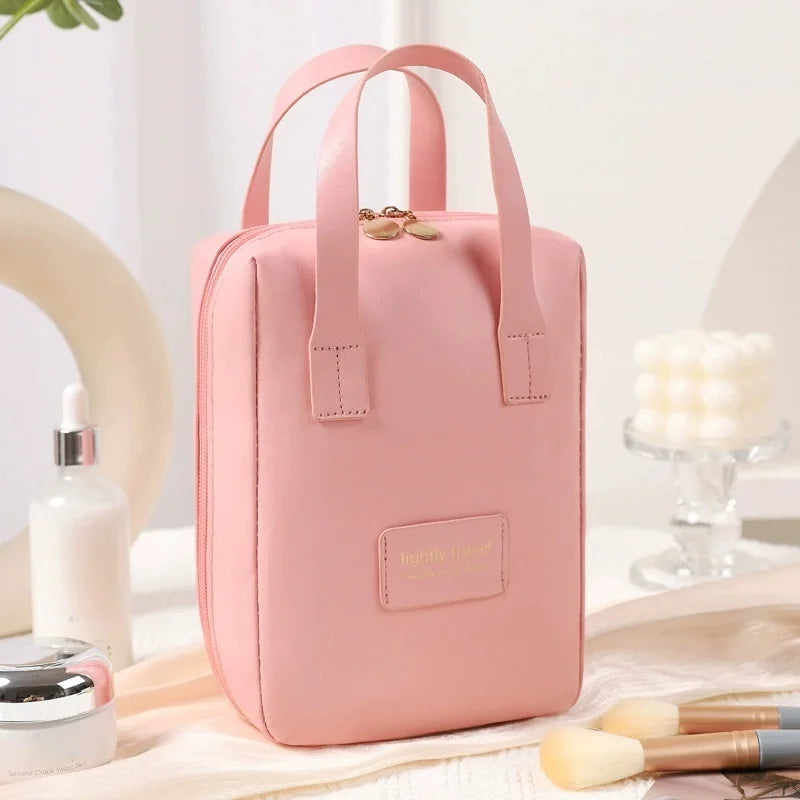Large PU Leather Makeup Bag – Travel Cosmetic Organizer Travel Cosmetic Bag Babs Pink