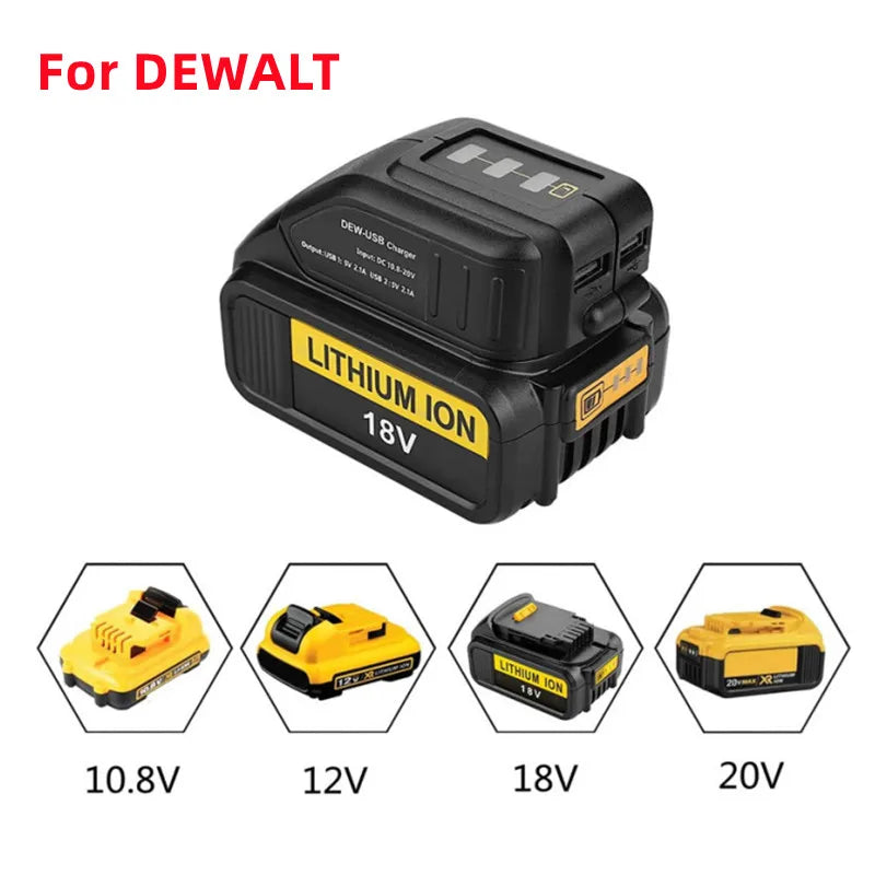 Dewalt 12–20V Li-Ion Battery Dual USB Charger Adapter DCB090 Battery Charger Adapter Babs