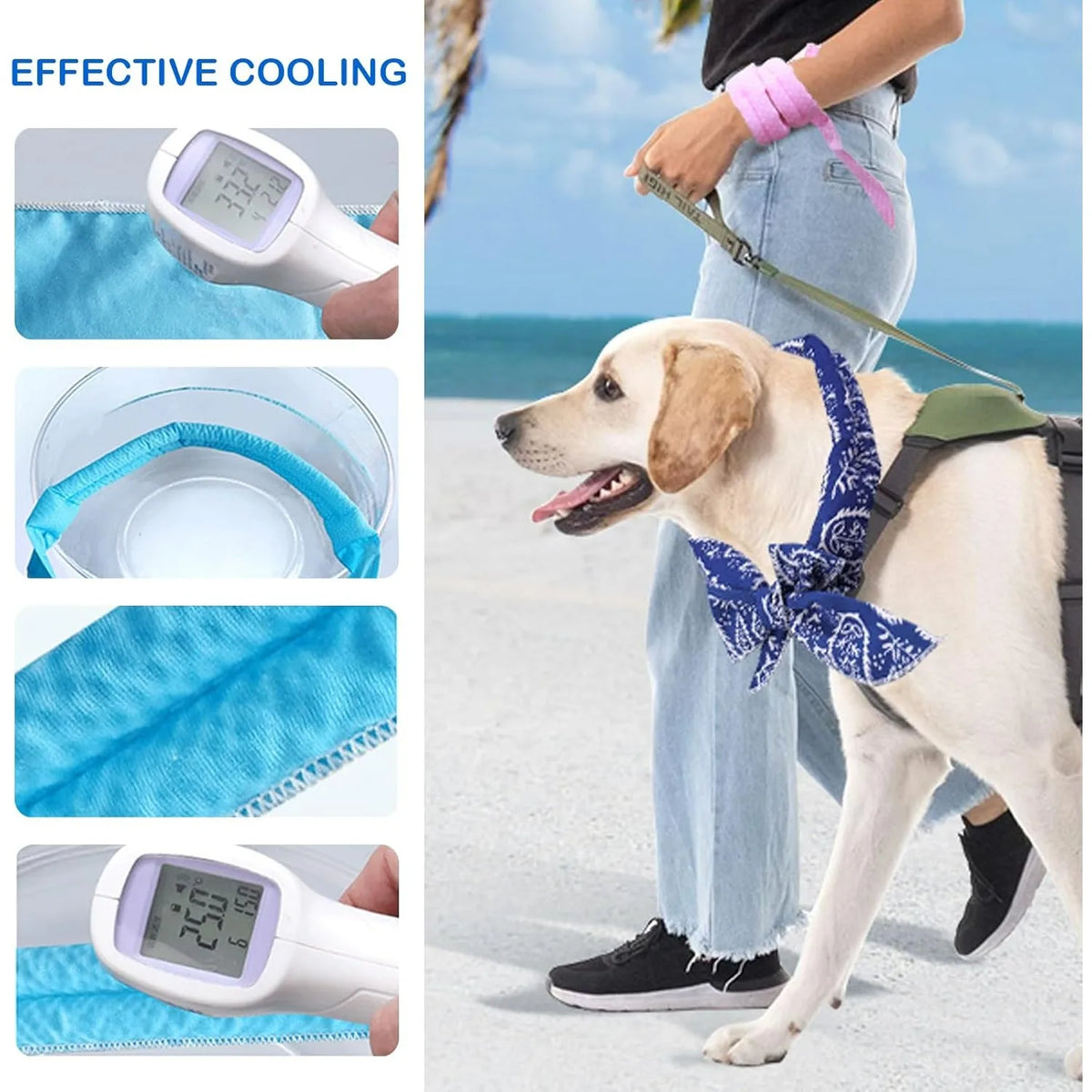 Pet Cooling Ice Collar Bandana for Cats & Dogs | Summer Pet Cooling Collar Babs