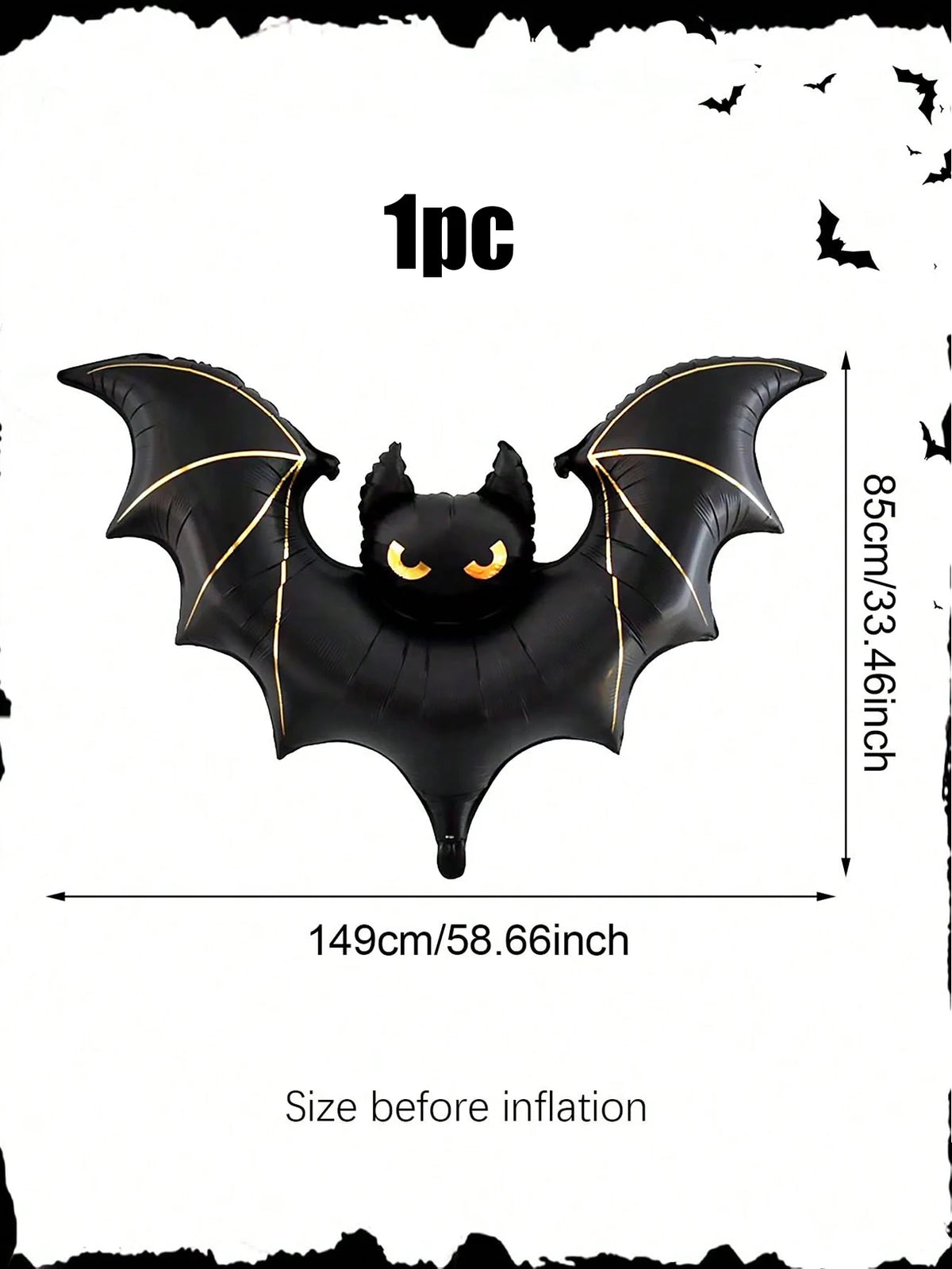 Giant Halloween Black Bat Foil Balloons 2pcs – Party Décor Halloween Balloon Decoration Babs 1pc Bat Other