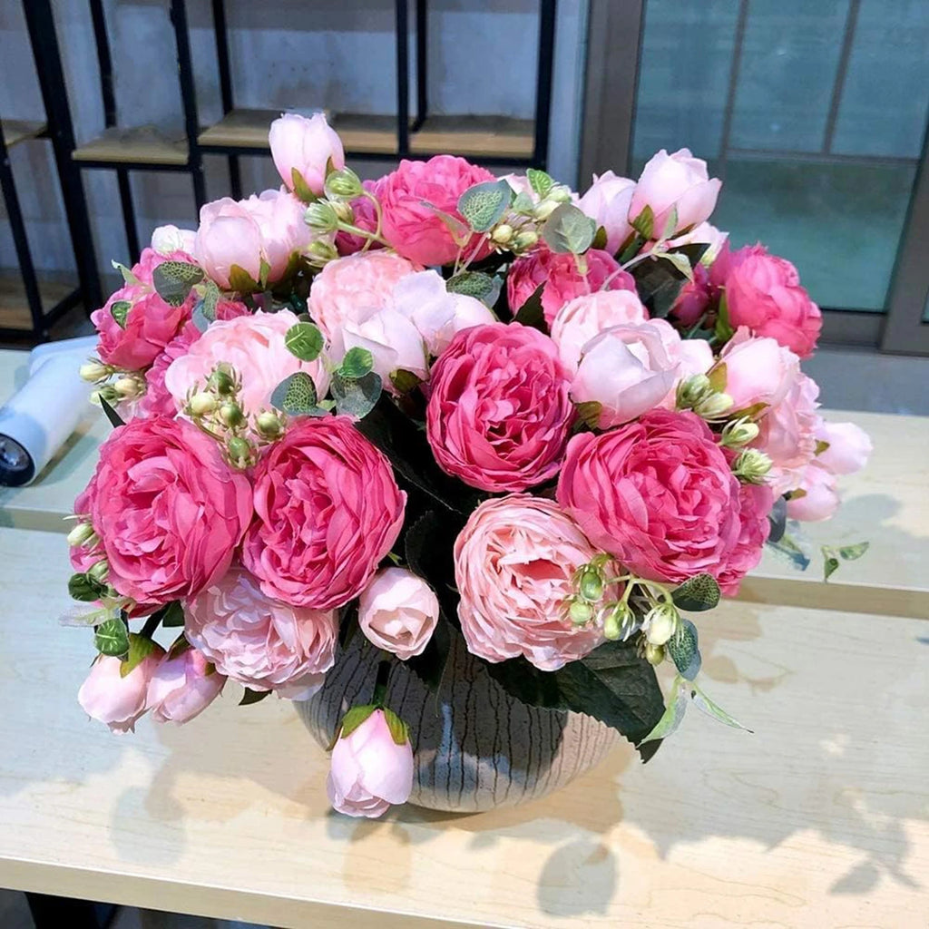 Silk Peony Rose Artificial Bouquet – Wedding & Home Décor Artificial Flower Bouquet Babs