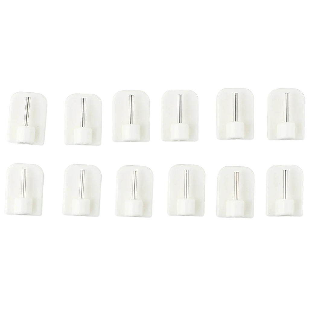 Self-Adhesive Curtain Rod Hooks – No-Drill, 4/8/12pc Set Curtain Rod Hooks Babs