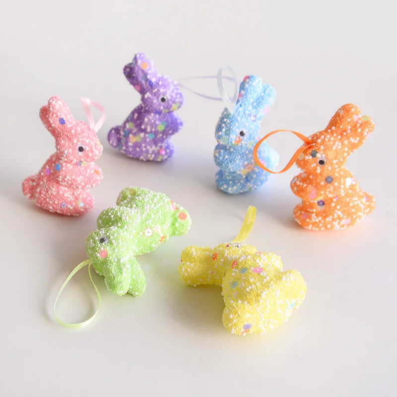 Easter Foam Bunny Hanging Ornaments 6/12 Pcs – Spring Decor Easter Hanging Ornaments Babs
