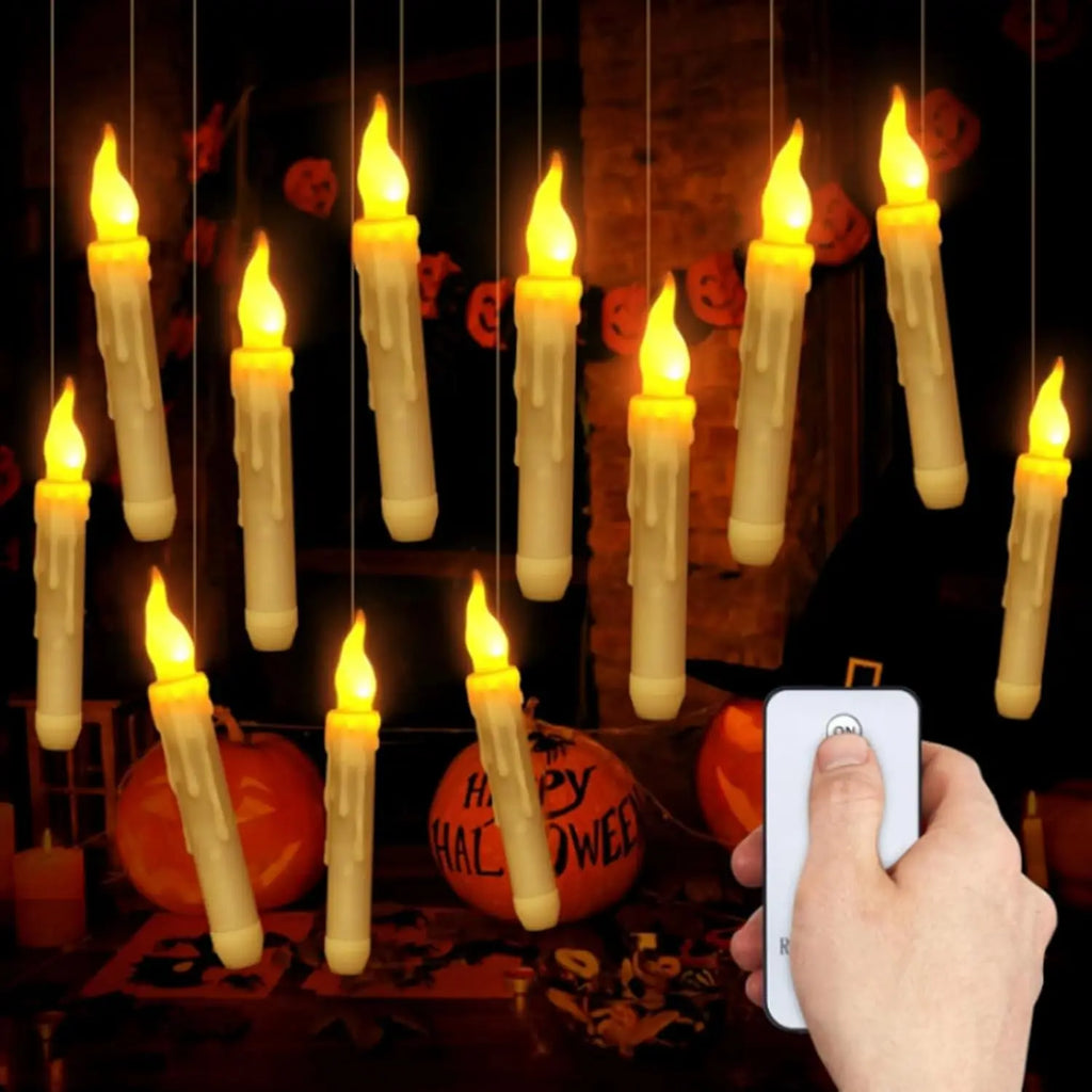 Floating Flameless LED Taper Candles with Magic Wand Remote LED Flameless Candles Babs