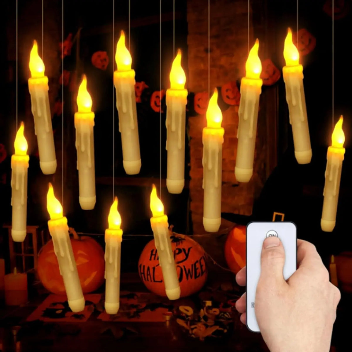 Floating Flameless LED Taper Candles with Magic Wand Remote LED Flameless Candles Babs
