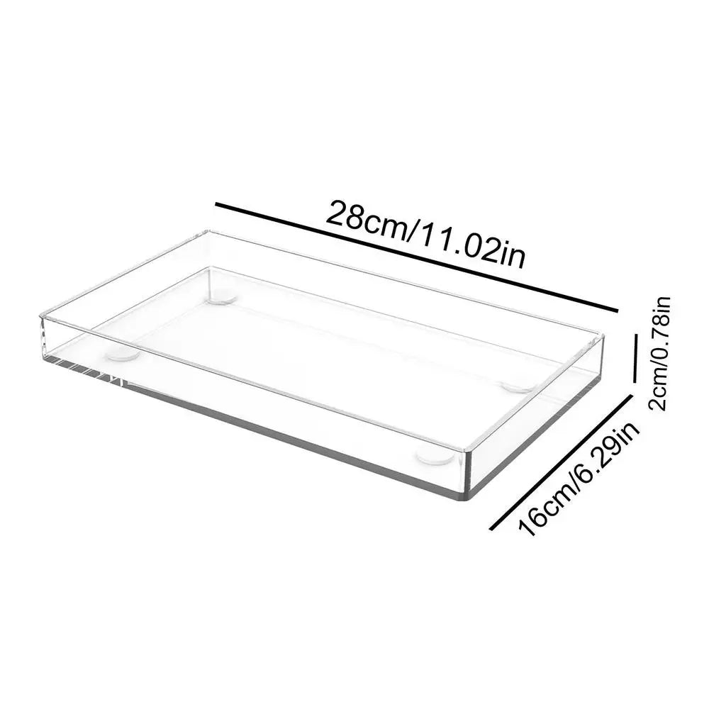 Clear Acrylic Rectangular Storage Tray – Kitchen & Home Organizer Acrylic Serving Tray Babs Transparent