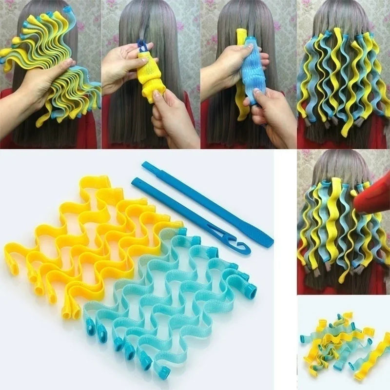 12pc Large Soft Hair Rollers Curlers DIY Salon Styling Set Hair Rollers Set Babs