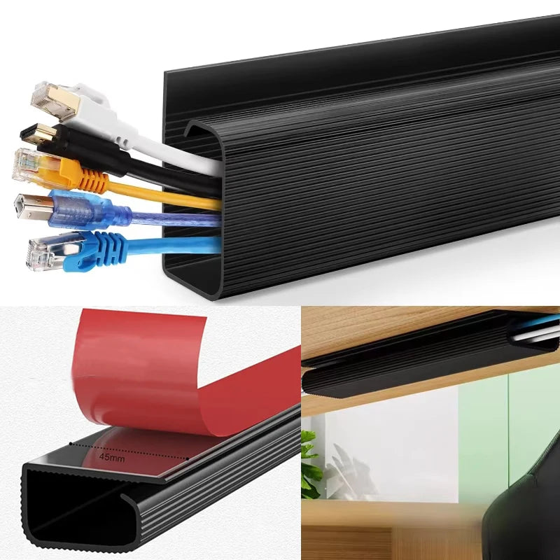 40cm Under-Desk Cable Organizer – Self-Adhesive Cable Raceway Cable Management Raceway Babs