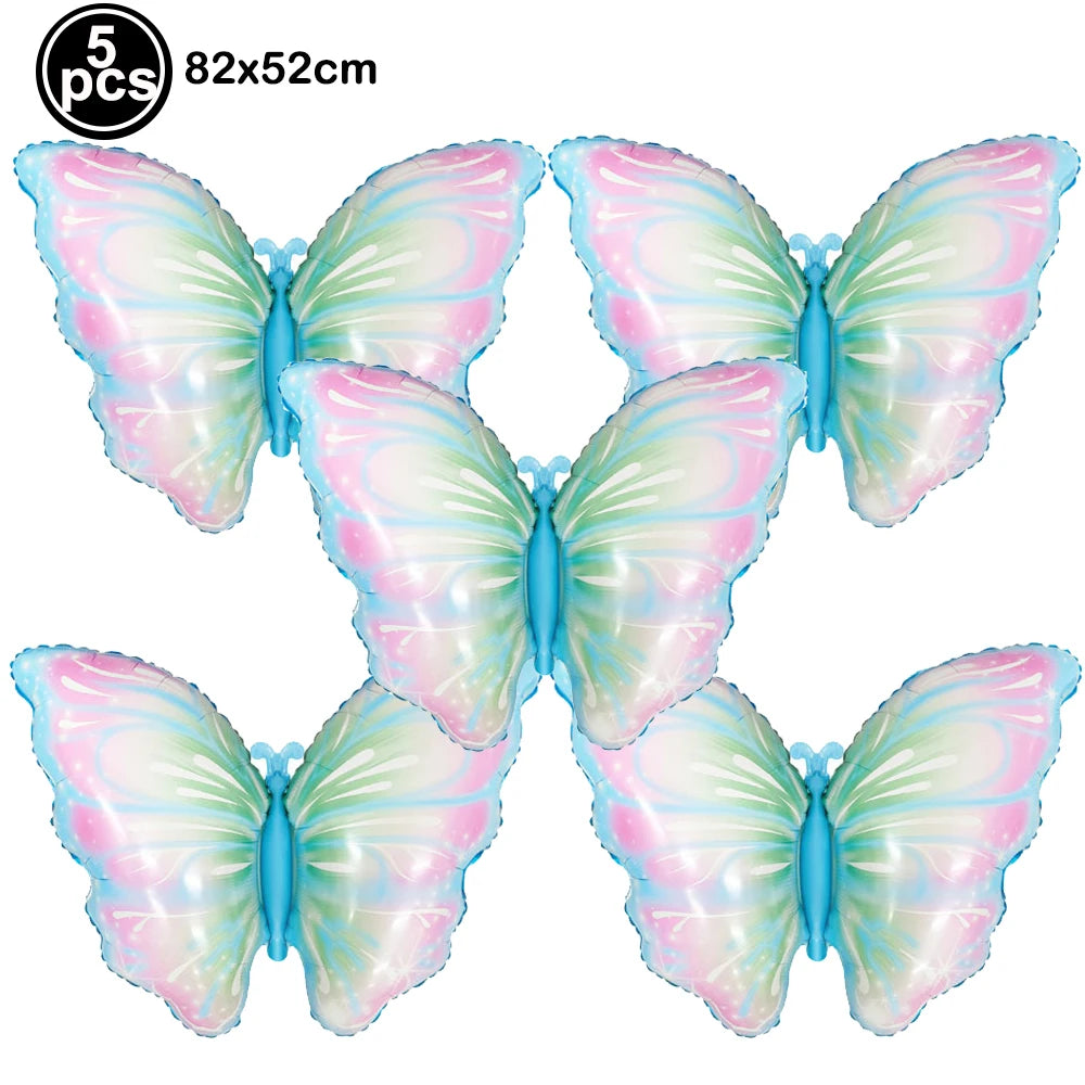 5pcs Butterfly Foil Balloons – Party, Birthday & Baby Shower Party Foil Balloons Babs I As pictures show