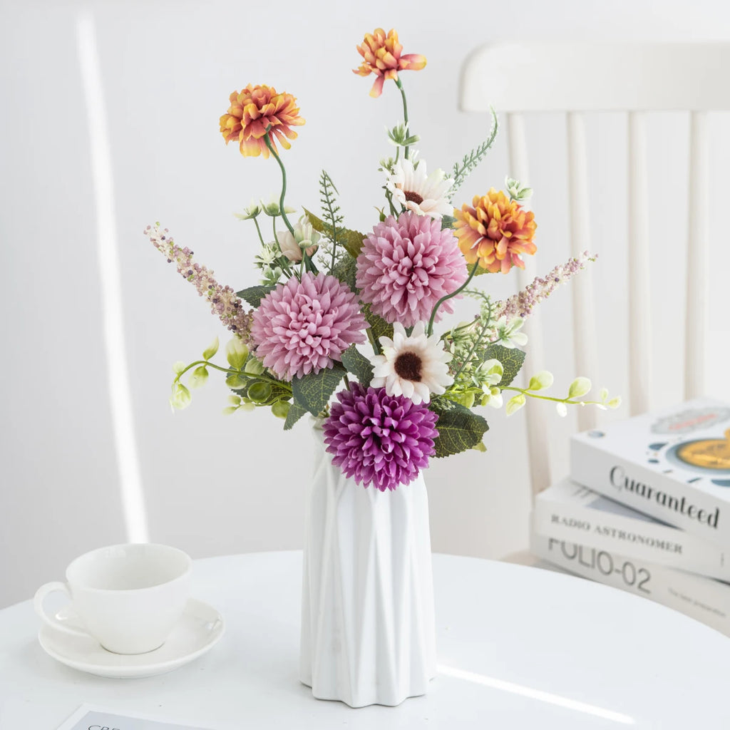 Silk Chrysanthemum Ball Bouquet – Wedding & Garden Décor Artificial Flower Bouquet Babs