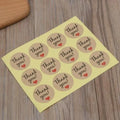 Kraft Paper Thank You Heart Stickers – 20 Sheets | Gift Labels Decorative Stickers Babs 20sheet 20pcs