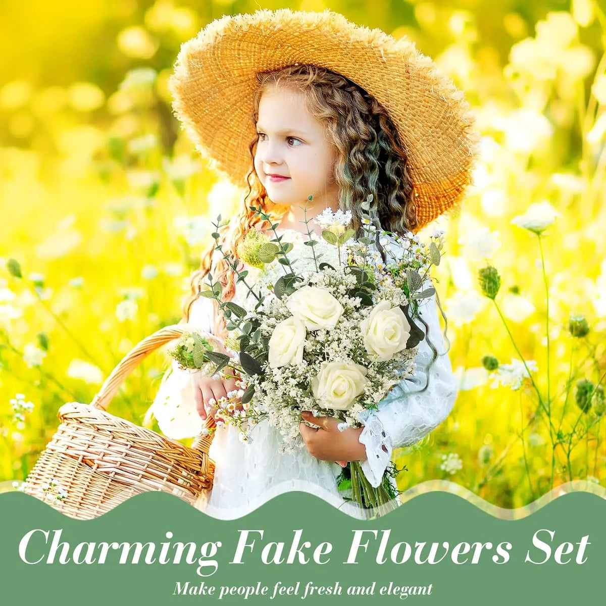 30-Piece Artificial Eucalyptus Baby's Breath Silk Flower Set Artificial Flower Set Babs