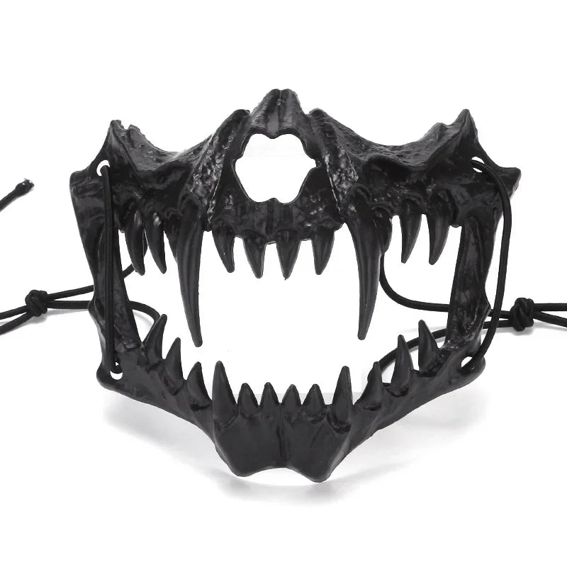 Halloween Skull Half Face Mask – Cosplay & Costume Prop Costume Face Mask Babs Black-C