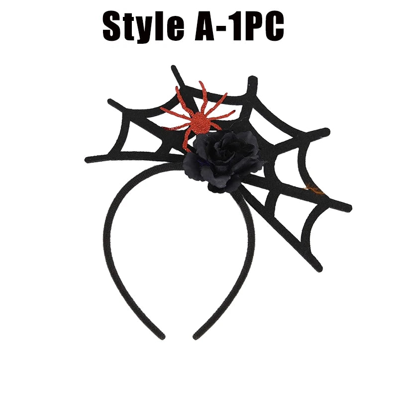 Halloween Spider Web Headband – Costume Hair Hoop Accessory Costume Headband Babs Style A-1PC