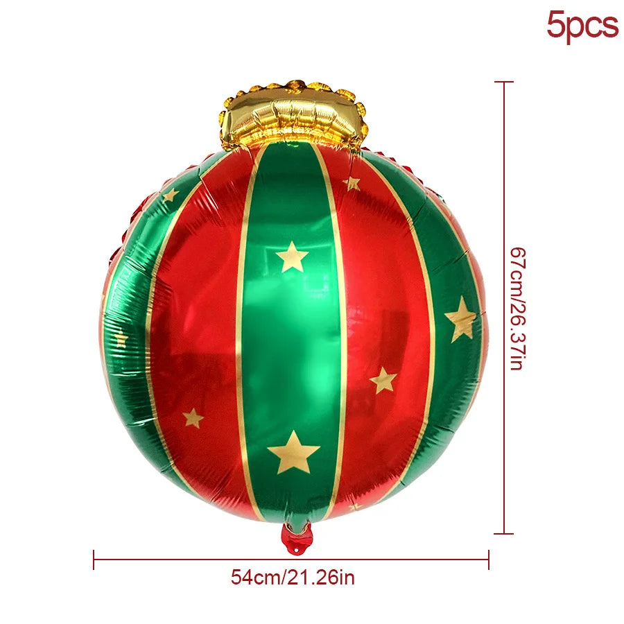 5-Pack Large Christmas Foil Balloon Ball Ornaments – Xmas Décor Christmas Balloon Ornaments Babs