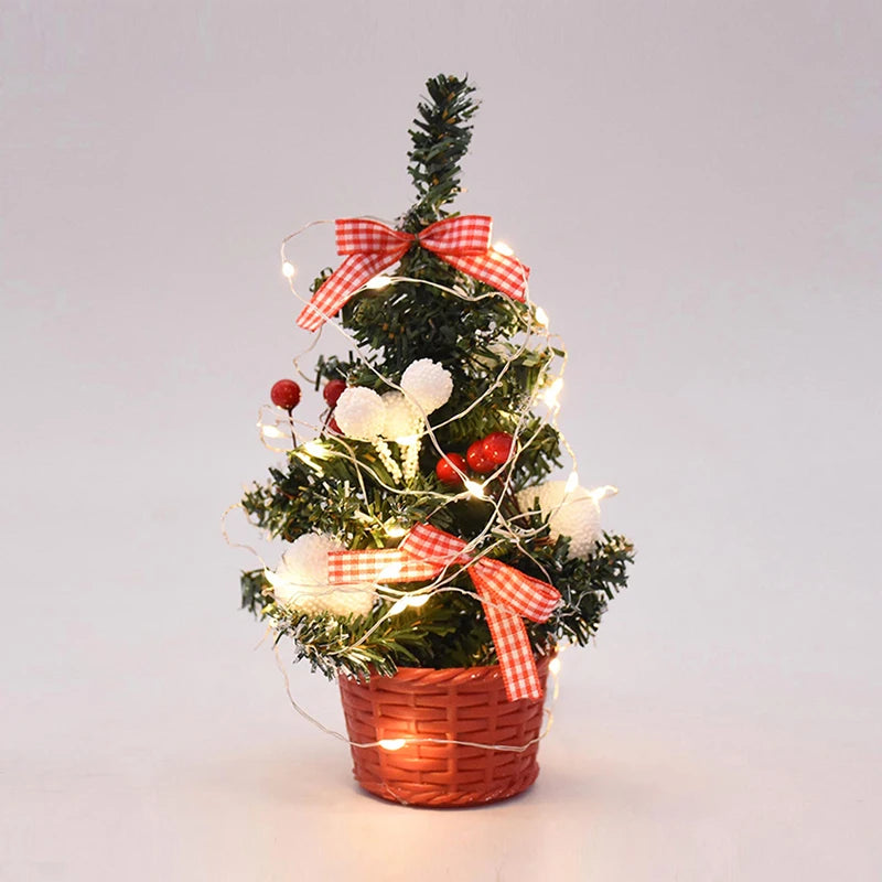 Mini Artificial Christmas Tree with LED Light Balls – Table Decor Tabletop Christmas Tree Babs