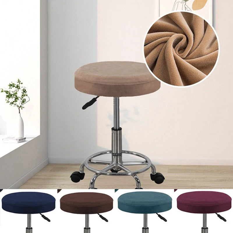 Elastic Round Stool Cover – Soft Velvet, Removable & Washable Stool Seat Cover Babs