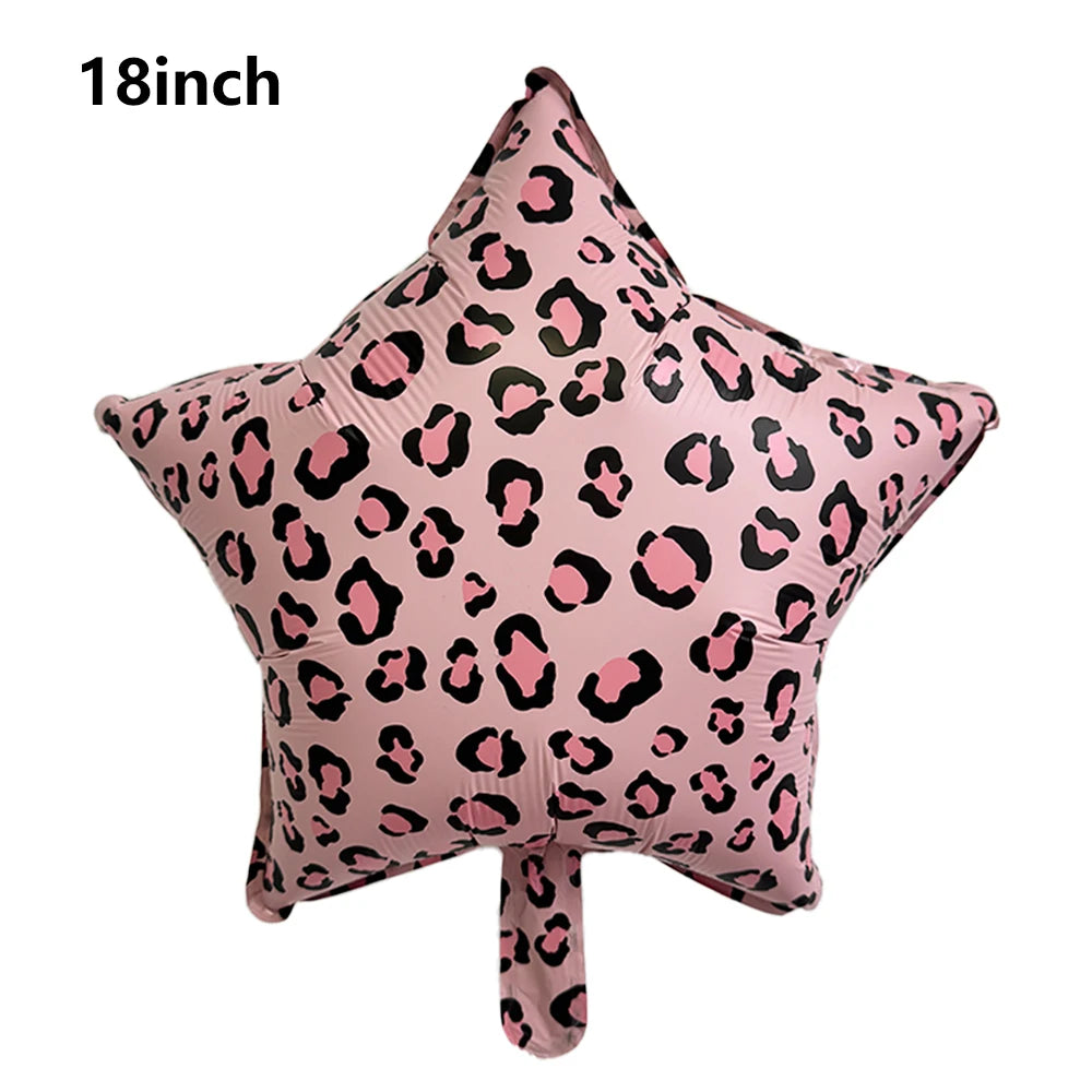 18" Pink Leopard Heart Foil Balloons – Party Decor 5/10/50 Pcs Party Foil Balloons Babs A 10pcs