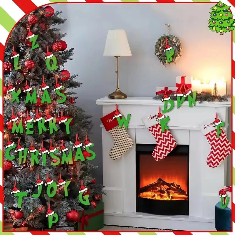 26 Letter Christmas Tree Ornaments – DIY Holiday Décor Set Christmas Ornaments Babs