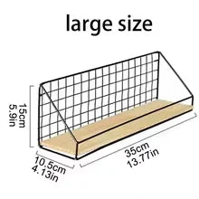 Wall Mounted Iron & Wood Floating Storage Shelf | Space Saving Floating Wall Shelf Babs big