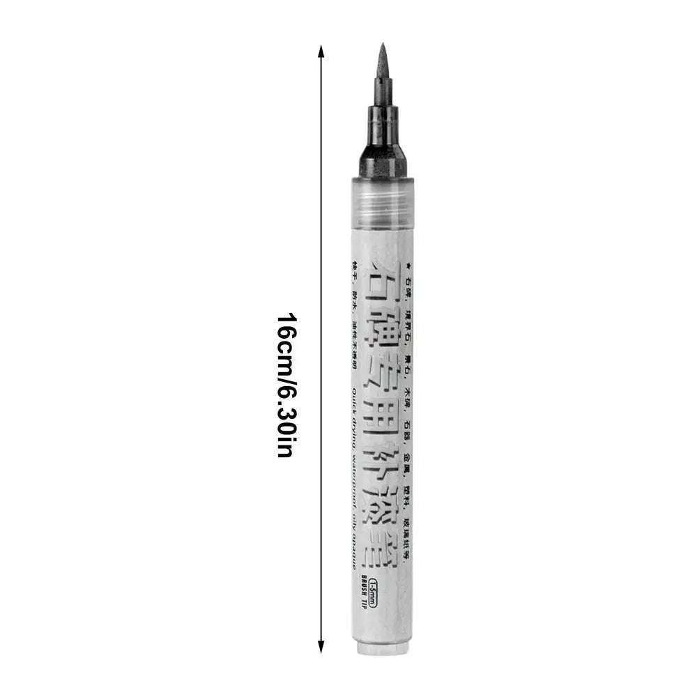 Tombstone Marker Pen – Waterproof Fade-Resistant 12 Colors Stone Paint Marker Babs Black 1pcs