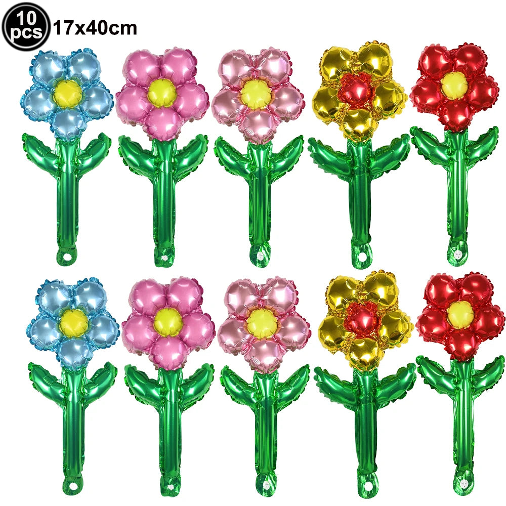10pcs Mini Rose Flower Balloons – Wedding & Party Décor Foil Party Balloons Babs plum As pictures show
