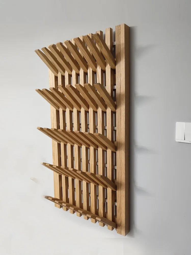 Nordic Pine Wood Wall Coat Rack – 10+ Hooks, Modern Style Wall Coat Rack Babs