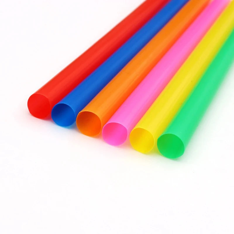 100pcs Wide Plastic Straws for Bubble Tea, Milkshake & Cocktails Disposable Drinking Straws Babs