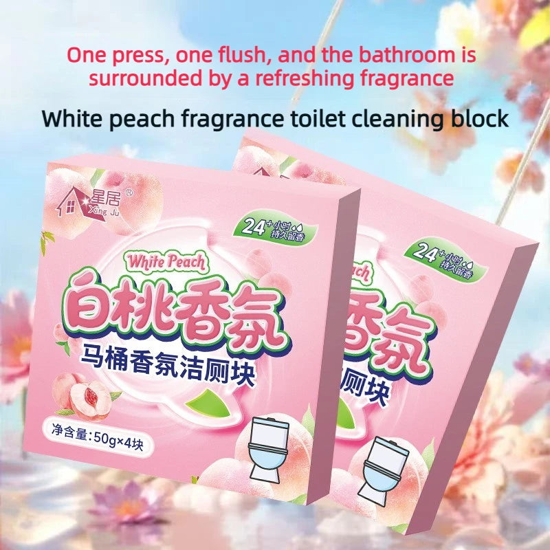 White Peach Toilet Cleaner Blocks – Fresh & Antibacterial Toilet Cleaner Block Babs